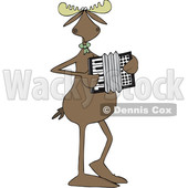 Clipart of a Cartoon Musician Moose Playing an Accordion - Royalty Free Vector Illustration © djart #1426141