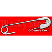 Clipart of a Cartoon Safety Pin Through Red Material - Royalty Free Illustration © djart #1432901