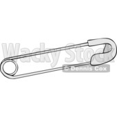 Clipart of a Cartoon Safety Pin - Royalty Free Illustration © djart #1432902