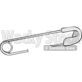 Clipart of a Cartoon Safety Pin Through Material - Royalty Free Illustration © djart #1432903