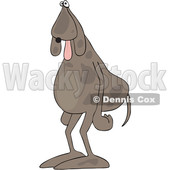 Clipart of a Cartoon Tired Dog Standing Upright with His Tongue Hanging out - Royalty Free Vector Illustration © djart #1446912