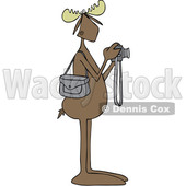 Clipart Graphic of a Cartoon Moose Photographer Taking Pictures with a Camera - Royalty Free Vector Illustration © djart #1451455