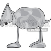 Clipart Graphic of a Cartoon 3 Legged Dog - Royalty Free Vector Illustration © djart #1451478