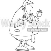 Clipart of a Black and White Commander in Sheep, Donald Trump - Royalty Free Vector Illustration © djart #1459386