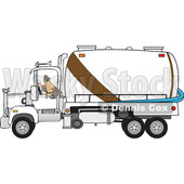 Clipart of a Man Backing up a Septic Pumper Truck - Royalty Free Vector Illustration © djart #1476505