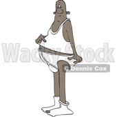 Clipart of a Cartoon Black Man in His Underwear - Royalty Free Vector Illustration © djart #1514037