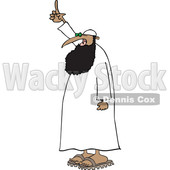 Clipart of a Cartoon Muslim Cleric Holding up a Finger - Royalty Free Vector Illustration © djart #1516059