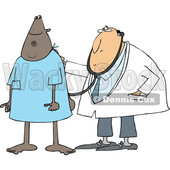 Clipart of a Black Male Patient Getting a Check up at a Clinic - Royalty Free Vector Illustration © djart #1519176