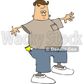 Clipart of a White Man Walking in Booties - Royalty Free Vector Illustration © djart #1540338