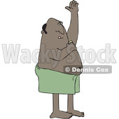 Clipart of a Black Man Applying Deodorant After a Shower - Royalty Free Vector Illustration © djart #1544731