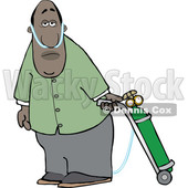 Clipart of a Cartoon Black Man on Oxygen Therapy - Royalty Free Vector Illustration © djart #1551074