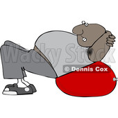 Clipart of a Cartoon Black Man Exercising on a Ball - Royalty Free Vector Illustration © djart #1559967