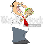 Clipart of a Man About to Shove a Taco in His Mouth - Royalty Free Vector Illustration © djart #1567809