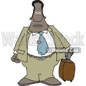 Clipart of a Cartoon Traveling Black Business Man - Royalty Free Vector Illustration © djart #1603644