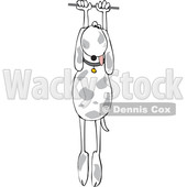 Clipart of a Cartoon Dog Hanging on - Royalty Free Vector Illustration © djart #1605153