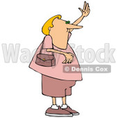 Blond Man Cross Dressed In Pink Women's Clothes, Waving To Hail A Taxi Clipart Illustration © djart #16137