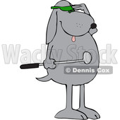 Cartoon Golfer Dog Shielding His Eyes © djart #1617967