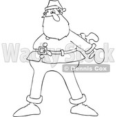 Cartoon Black and White Christmas Santa Dancing the Floss © djart #1620303