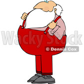 Cartoon Santa Holding His Suspenders © djart #1621813