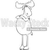 Cartoon Black and White Defiant Moose with Folded Arms © djart #1622762