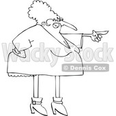 Cartoon Black and White Chubby Angr Woman Pointing © djart #1624138