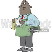Cartoon Black Man Drying Dishes © djart #1624895