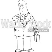 Cartoon Lineart Black Business Man Checking His Watch © djart #1625444