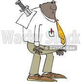Cartoon Black Business Man Stabbed in the Back with a Sword © djart #1625451