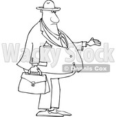 Cartoon Lineart Black Male Debt Collector Holding His Hand out © djart #1625490