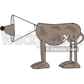 Cartoon Injured Brown Dog Wearing a Cone © djart #1625607