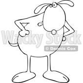 Cartoon Black and White Dog with His Paws on His Hips © djart #1627675