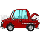 Clipart Illustration Image of a Compact Red Car With An Open Trunk In Profile © djart #16282