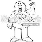 Cartoon Black and White Business Man Holding up a Finger and Talking © djart #1630762