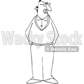 Cartoon Black and White Man with His Hands in His Pockets © djart #1631297