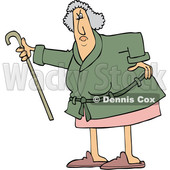 Cartoon Angry Senior Woman Shaking Her Cane © djart #1631298