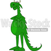 Cartoon Green Dragon with Folded Arms © djart #1634017