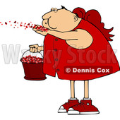 Cartoon Chubby Cupid Blowing Valentines Day Heart Confetti © djart #1636248