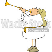 Cartoon White Male Angel Playing a Trumpet © djart #1636339