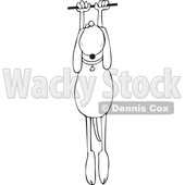 Cartoon Black and White Dog Hanging © djart #1637313
