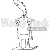 Cartoon Black and White Dinosaur Super Hero © djart #1637323