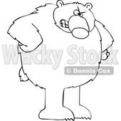 Cartoon Black and White Angry Bear with Hands on Hips © djart #1641080