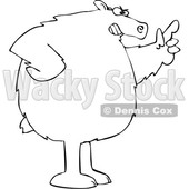 Cartoon Black and White Angry Bear Wagging a Finger © djart #1641081