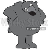 Cartoon Angry Black Bear with Hands on Hips © djart #1641088