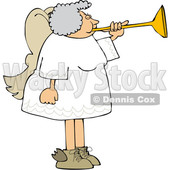 Cartoon Chubby Female Angel Playing a Horn © djart #1641092