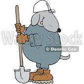 Cartoon Dog Worker with a Shovel © djart #1652651