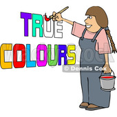 Cartoon Happy Female Painter Painting True Colors © djart #1655196