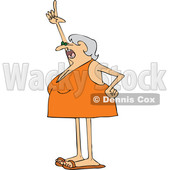 Cartoon Woman Wearing a Swimsuit and Pointing up © djart #1655920