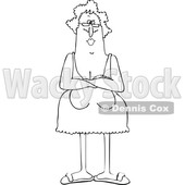 Cartoon Black and White Senior Woman with Her Breasts Hanging Low © djart #1658826