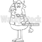 Cartoon Black and White Cow Talking on a Cell Phone © djart #1661603