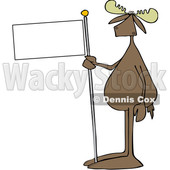 Cartoon Moose Holding a Blank Flag © djart #1665685